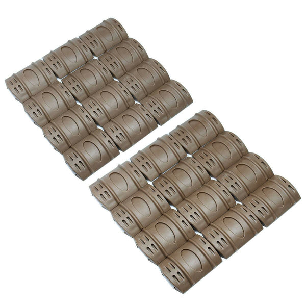 Dark Earth / Tan 24 PCS Universal Weaver Picatinny Rubber Rail Covers Hand Guard