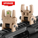 Foldable Iron Sights Flip-up Front and Rear Sight Fiber Optics Dual Aiming Mode | West Lake Tactical