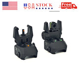 Foldable Iron Sights Flip-up Front and Rear Sight Fiber Optics Dual Aiming Mode | West Lake Tactical