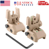 Foldable Iron Sights Flip-up Front and Rear Sight Fiber Optics Dual Aiming Mode | West Lake Tactical