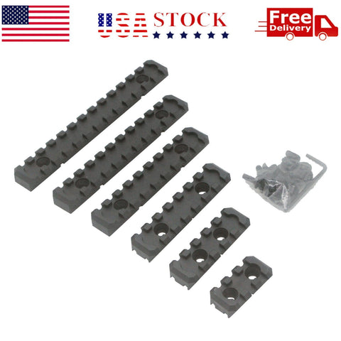 6 PCS M-LOK Polymer Picatinny Weaver Rail Section 3 5 7 9 11 13 Slot Rail Set | West Lake Tactical