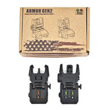 Foldable Iron Sights Flip-up Front and Rear Sight Fiber Optics Dual Aiming Mode | West Lake Tactical