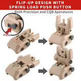 Foldable Iron Sights Flip-up Front and Rear Sight Fiber Optics Dual Aiming Mode | West Lake Tactical