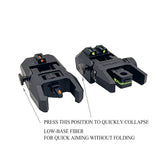Foldable Iron Sights Flip-up Front and Rear Sight Fiber Optics Dual Aiming Mode | West Lake Tactical