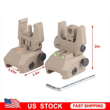 Foldable Iron Sights Flip-up Front and Rear Sight Fiber Optics Dual Aiming Mode | West Lake Tactical