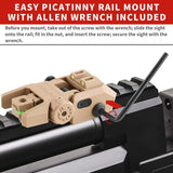 Foldable Iron Sights Flip-up Front and Rear Sight Fiber Optics Dual Aiming Mode | West Lake Tactical