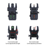 Foldable Iron Sights Flip-up Front and Rear Sight Fiber Optics Dual Aiming Mode | West Lake Tactical