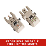 Foldable Iron Sights Flip-up Front and Rear Sight Fiber Optics Dual Aiming Mode | West Lake Tactical