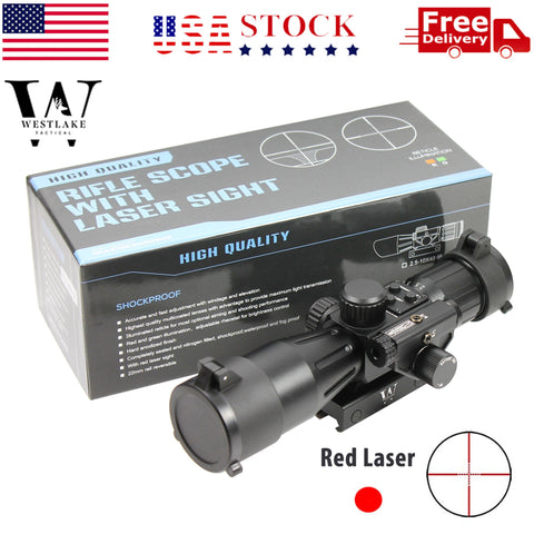 WLT 2.5-10x40IR Rifle Scope Mil-dot illuminated with Red Dot Laser Sight | West Lake Tactical