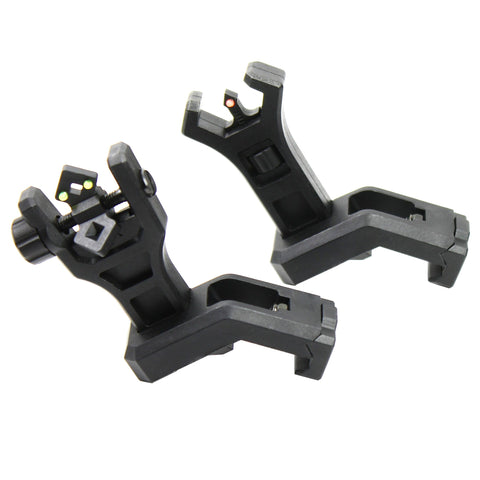 Foldable 45 Degree Fiber Optics Iron Sights Offset Front and Rear Sight Polymer