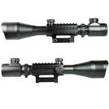 4-12X50 Tactical Rifle Scope Red Green Mil-dot illuminated with Side Rails-Mount | West Lake Tactical