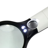 3X & 45X Handheld Magnifier/Loupe Reading Magnifying Glass Lens Jewelry LED Book Newspaper
