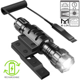 1200 Lumen Tactical Flashlight Rechargeable with M-Lok Rail Mount Remote Switch