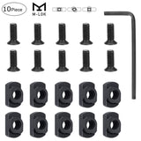 10 Pack M-LOK Screw and Nut Replacement Set for Rail Sections - with Wrench - West Lake Tactical