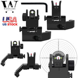 Fiber Optics Foldable Iron Sights 45° Offset Flip-up Front and Rear Sights