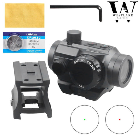 Tactical Reflex Red Green Dot Sight Scope with Dual Rail Mounts Black