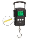 Digital Fish Scale Hanging Scale w/ Built-in Measuring Tape Backlit LCD Display