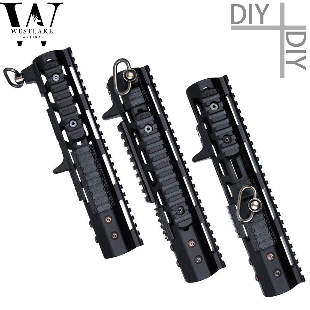 Snap-in M-LOK Rail Panels and M-LOK Hand Stop w/ QD Sling Swivel Adapt ...