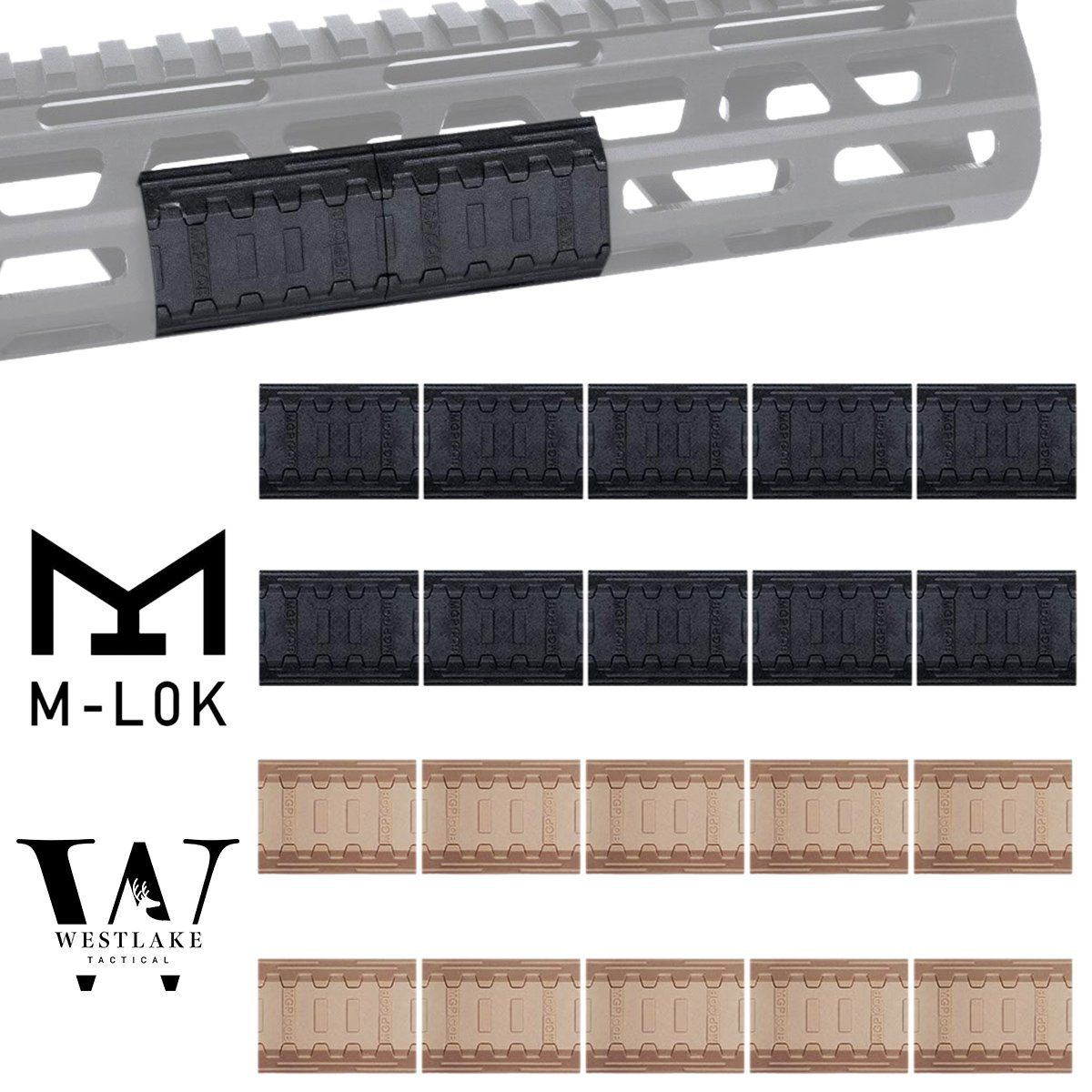 Coperture Paramani In Gomma Per Corrimano MLOK - Set Da 4 Pezzi, ABS Morbido, Facile Montaggio