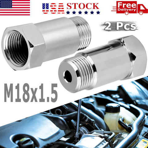 2 Pack O2 Extender extension adapter oxygen sensor spacer cel fix m18x1.5x45mm