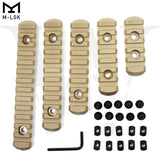 Pack of 5 Polymer M-LOK Picatinny Rail Sections Lightweight MLOK Rails for Picatinny Accessories