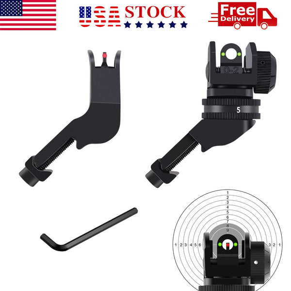 Fiber Optics Front Rear 45 Degree Offset Rapid Transition BUIS Backup Iron Sight | West Lake Tactical