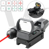 Tactical Reflex Red Green Dot Sight Scope With Red Laser Holographic Illuminated