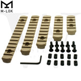 Pack of 5 Polymer M-LOK Picatinny Rail Sections Lightweight MLOK Rails for Picatinny Accessories