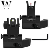 Fiber Optics Foldable Iron Sights 45° Offset Flip-up Front and Rear Sights