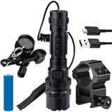 9000lm Tactical Gun Flashlight +Picatinny Rail Mount+Switch for Hunting Shooting | West Lake Tactical