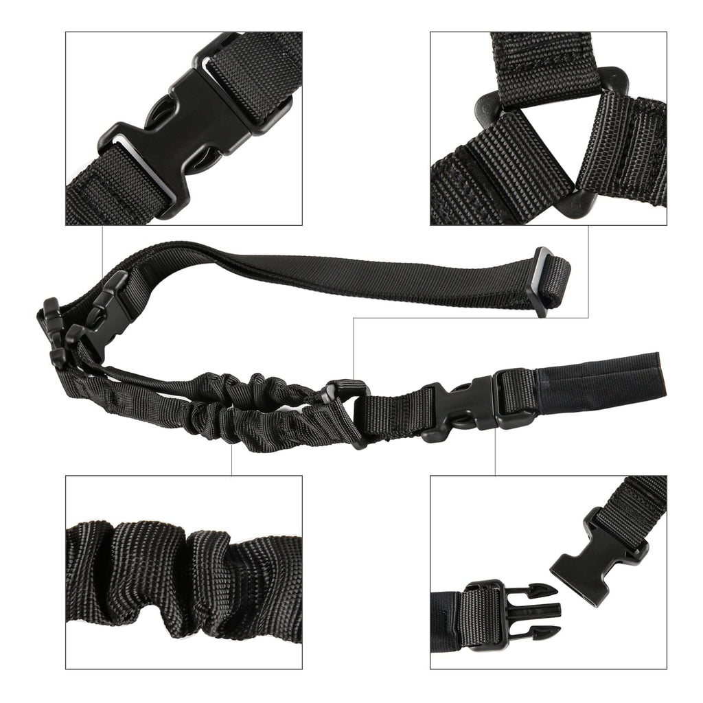 Single Point Gun Rifle Sling Bungee Strap w/ MLOK Quick Release QD Sl