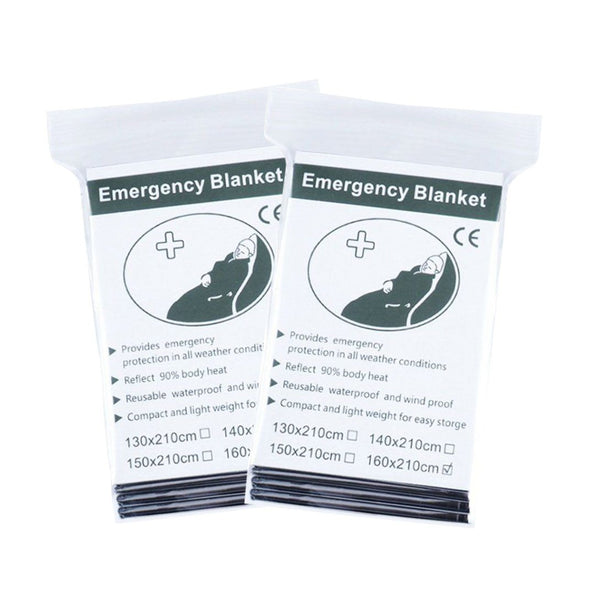 2 Pack Emergency Solar Blanket Packets Insulating Thermal Heat Survival Gear