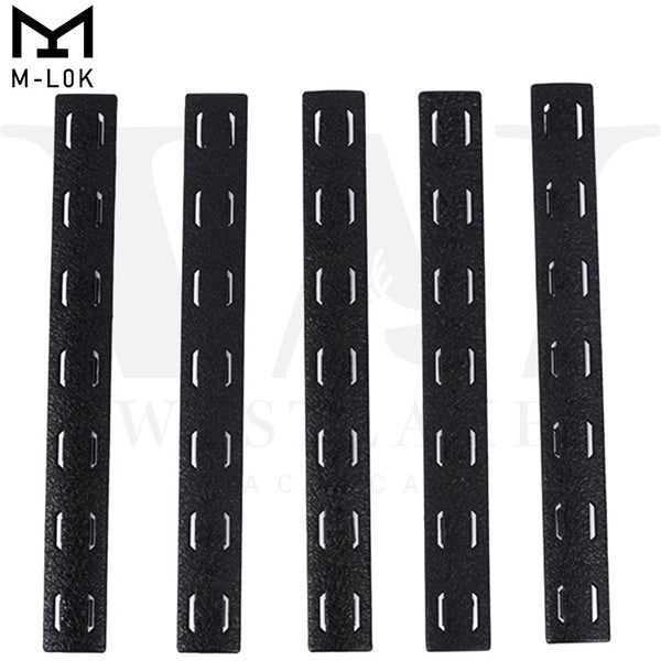 5.5" M-LOK Rail Panel Cover Handguard Slot Covers Snap-in 5 PCS Pack Black / Tan