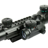 3-9X40 illuminated Tactical Rifle Scope with Red Laser & Holographic Dot Sight