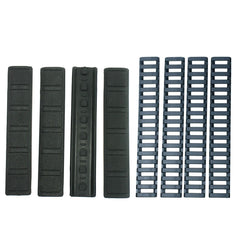 Lot De 4 Protège-mains (rail Covers) En Caoutchouc Pour Rail Picatinny - Noir - Protection Anti-chaleur/glissant