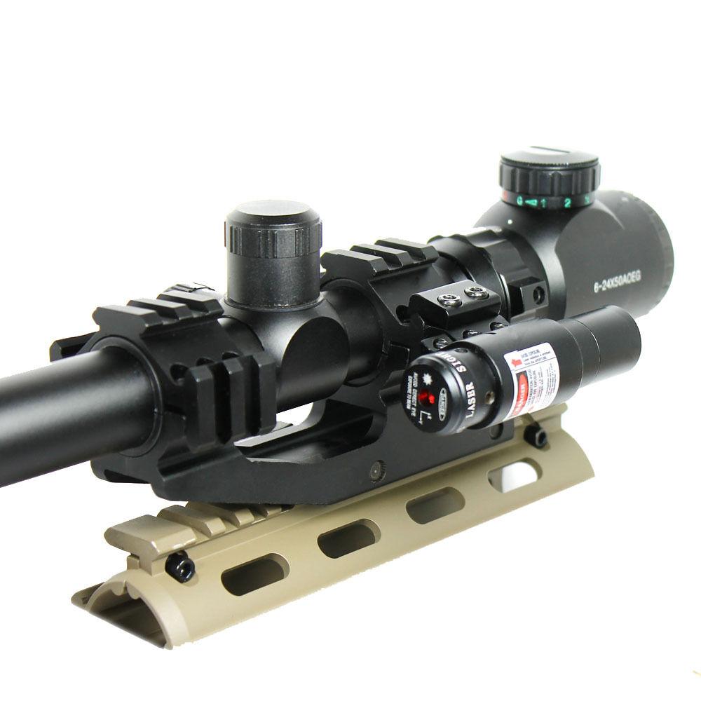 6-24X50 Tactical Rifle Scope R/G Mil-dot with PEPR Mount +Sunshade+Las ...