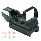 Tactical Holographic Reflex Red Green Dot Sight 4 Type Reticle for 20mm Rails