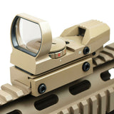 Tactical Holographic Reflex Sight Red - Green 4 Reticles with Rail Mount - Tan