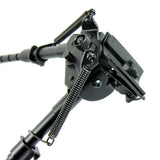 6" to 9" Adjustable Swivel-Rotating Spring Return Rifle Bipod with Notched Legs
