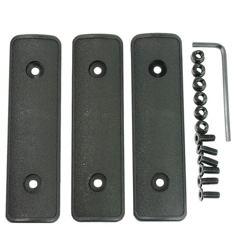 4" Keymod Rail Panel Handguard Covers Polymer Textured - Set of Three Black
