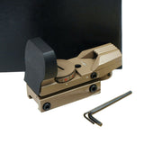 Tactical Holographic Reflex Sight Red - Green 4 Reticles with Rail Mount - Tan