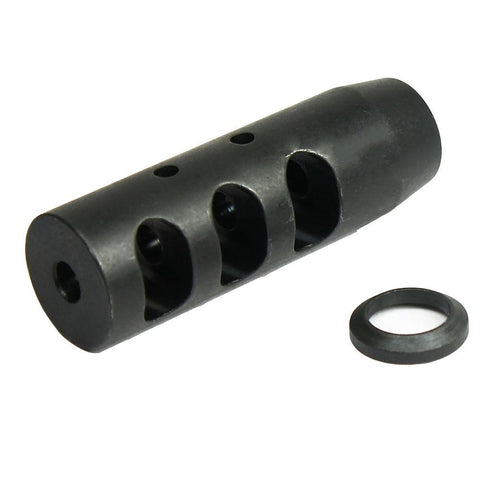 223/.223 5.56 1/2x28 TPI Compact Size Steel Muzzle Brake + Crush Washer - Black - West Lake Tactical