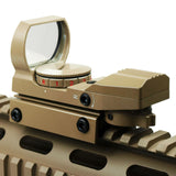Tactical Holographic Reflex Sight Red - Green 4 Reticles with Rail Mount - Tan