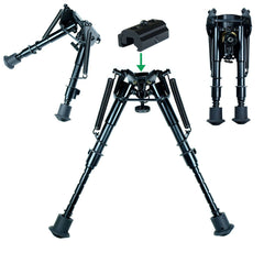 thumbnail interactive-video image 1 of Adjustable Rifle Bipod 6-9 Inch With Spring Return - Picatinny & Swivel Stud Compatible 1 of 6
