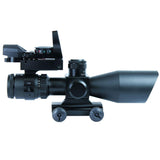 2.5-10X40 Tactical Rifle Scope with Red Laser & Holographic Green-Red Dot Sight