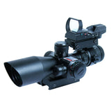 2.5-10X40 Tactical Rifle Scope with Red Laser & Holographic Green-Red Dot Sight