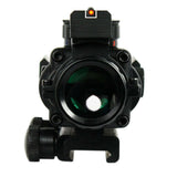 4X32 Prismatic Rifle Scope with Fiber Optic Sight Tri-illuminated BDC Recticle