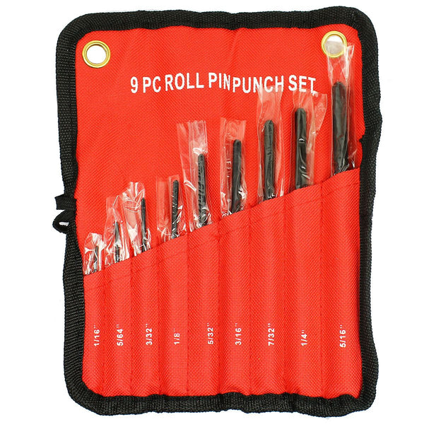 9 PC Forged Steel Roll Pin Pilot Punch Set Tools with Case Rifle Gunsmithing