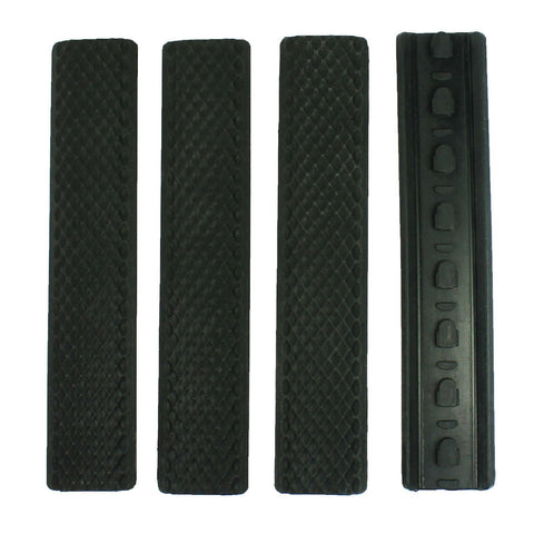 4 Black Rubber Keymod Covers Textured Soft Rubber Anti Slip Pack of Four 6.25"