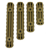 Tactical Polymer Picatinny Weaver Rail Section Set of 4 for MOE Handguard - Tan